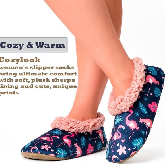 Fuzzy Indoor Slippers Women Cozy Warm Non-Slip Gift House Shoes - Picture 4 of 7